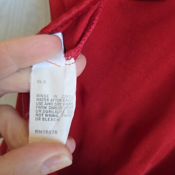 Vtg 80s 90s Malibu M/L Swimsuit One Piece Red Open Back Halter Racerback Retro - Picture 11 of 12